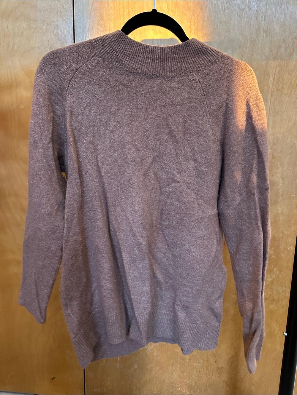 Merino Wool Crewneck Sweater in Dusty Mauve